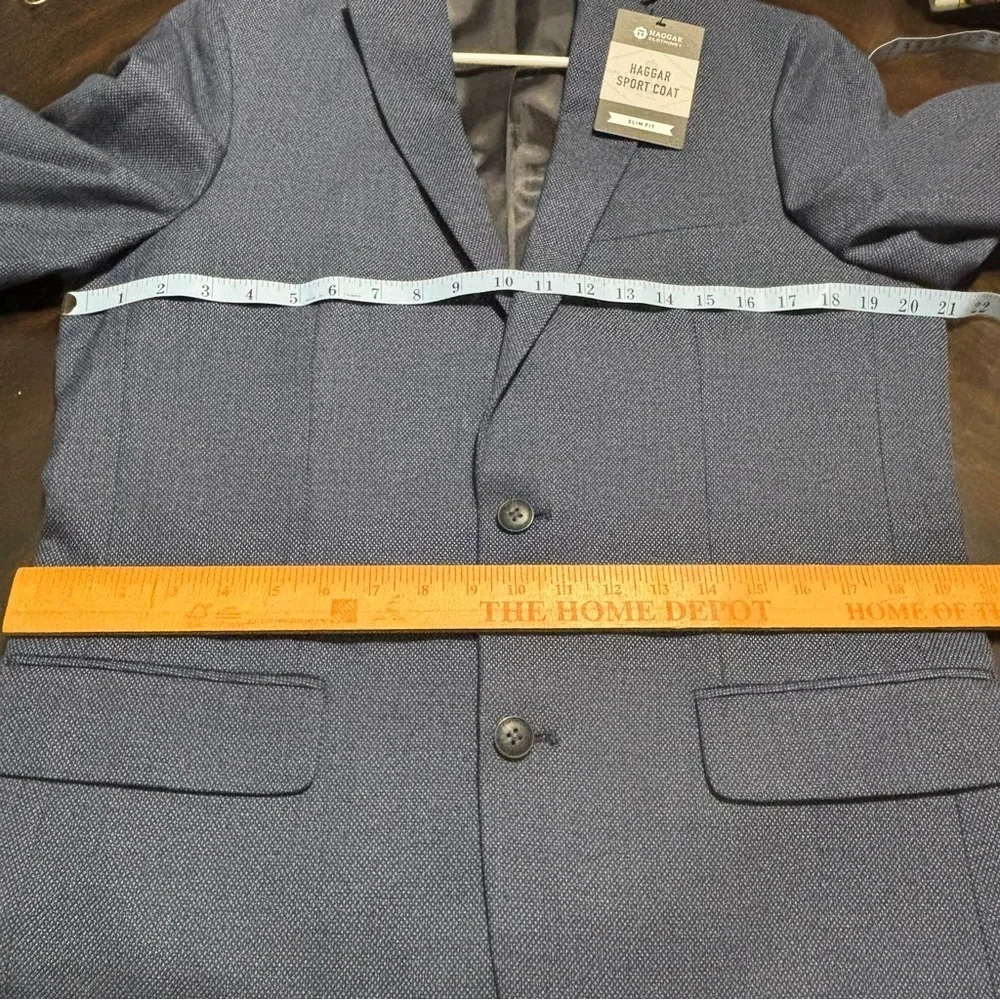 HAGGAR Sport Coat Slim Fit Blue Size 40 LONG